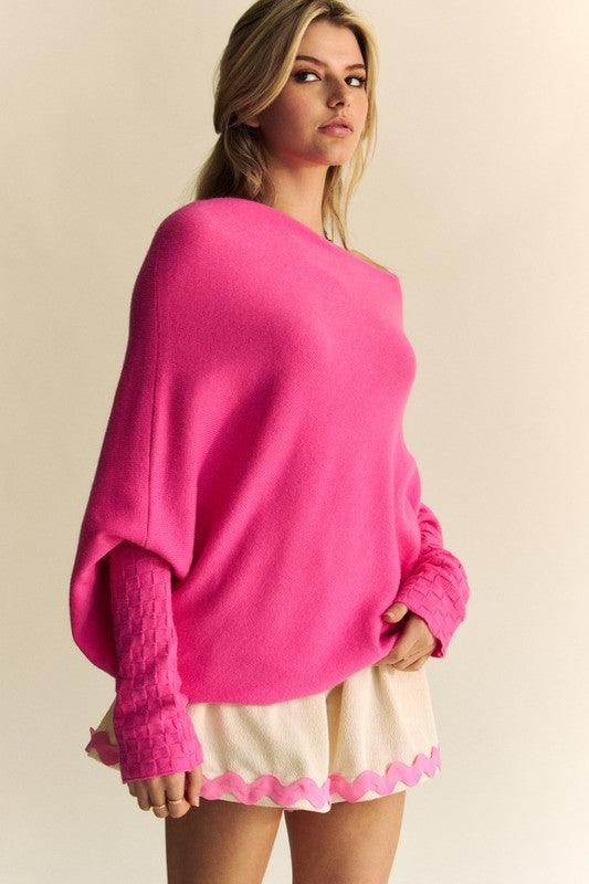 Solid Color Batwing Sleeve Sweater - Wildflower Hippies