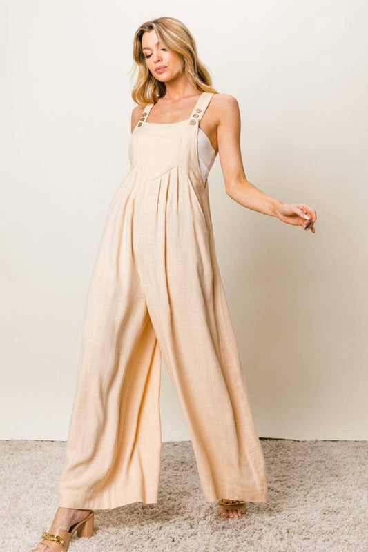 Texture Sleeveless Wide Leg Jumpsuit - Wildflower Hippies