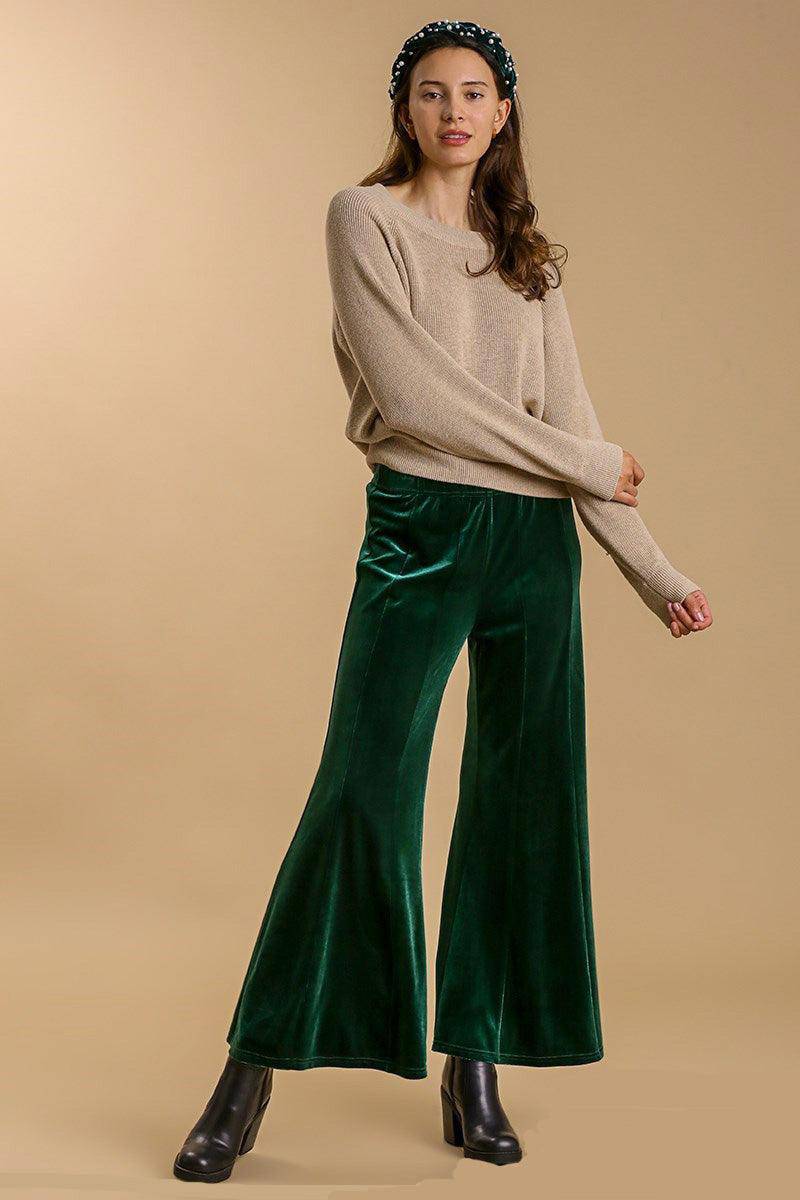 High Rise Elastic Waist Flare Pants - Wildflower Hippies