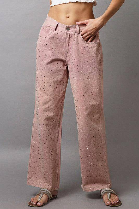 Embellishments Gradient Wide Leg Pants - Wildflower Hippies