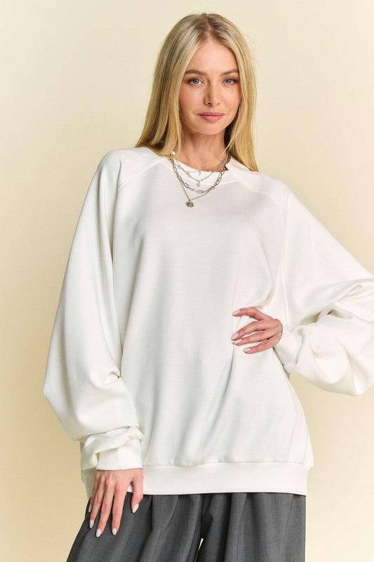 Round Neck Raglan Sleeve Sweatshirt - Wildflower Hippies