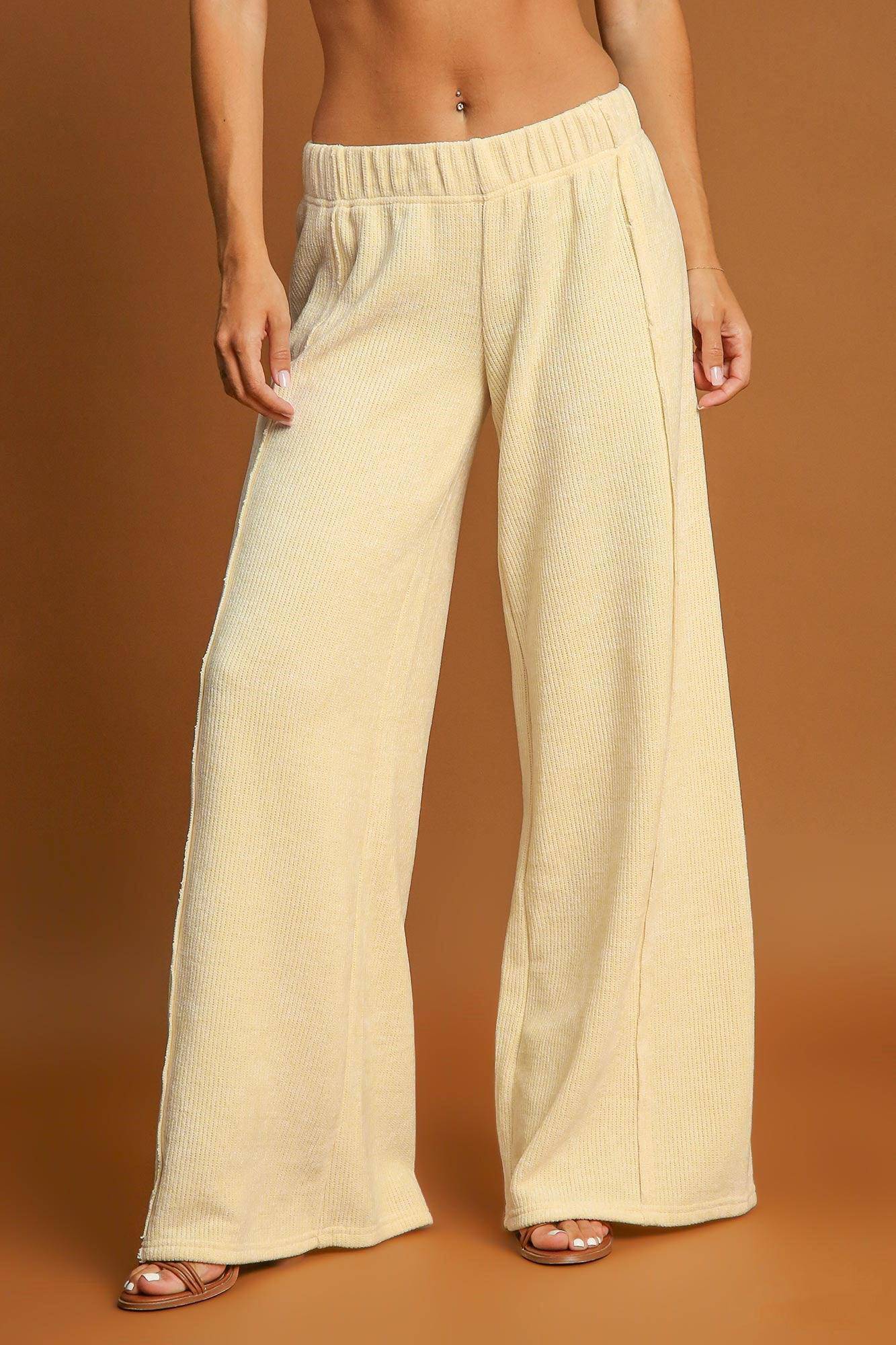 Elastic Waist Wide Leg Pants - Wildflower Hippies