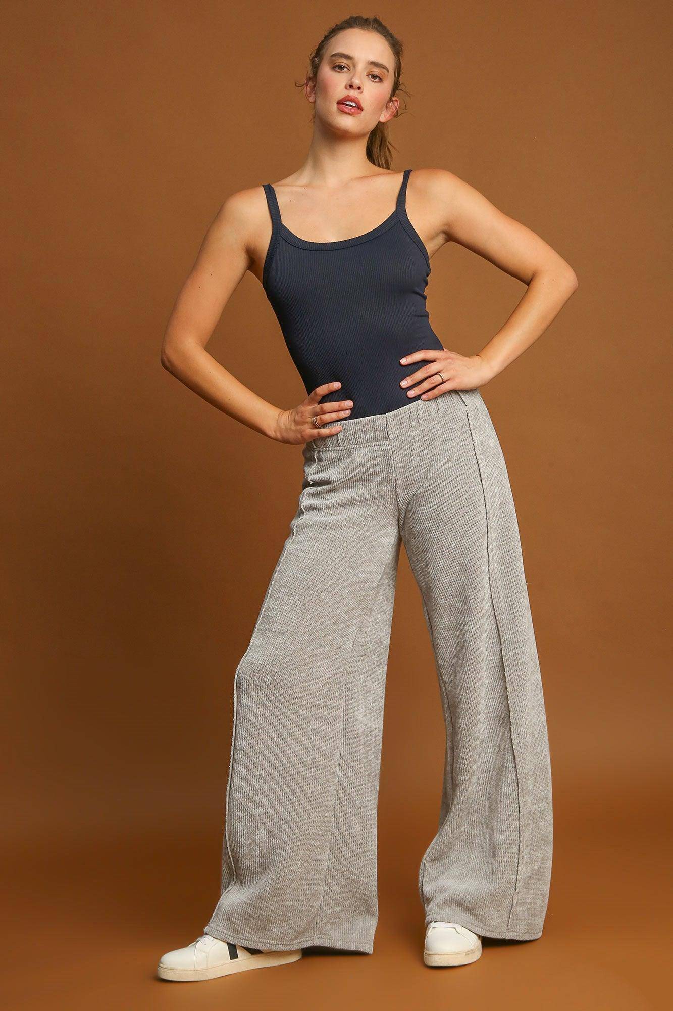 Elastic Waist Wide Leg Pants - Wildflower Hippies