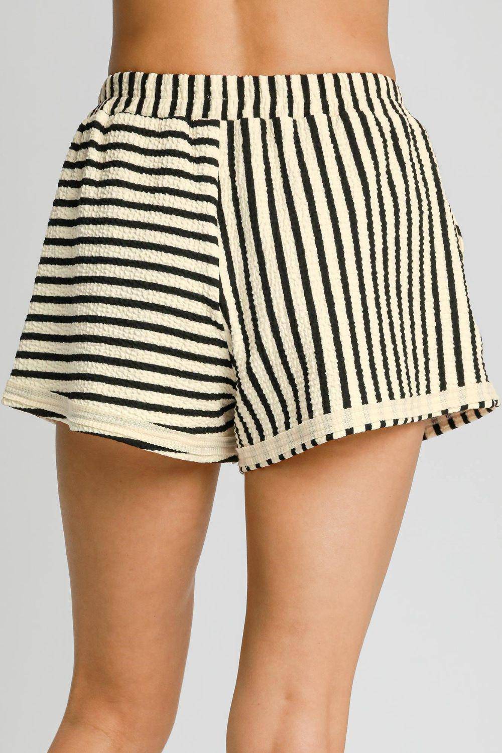 Elastic Waist Striped Shorts with Pockets - Wildflower Hippies