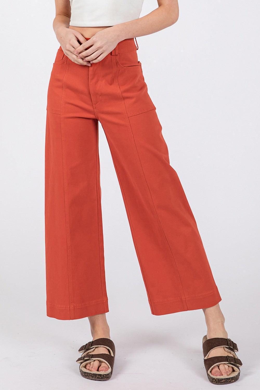 Wide Leg Cropped Pants - Wildflower Hippies