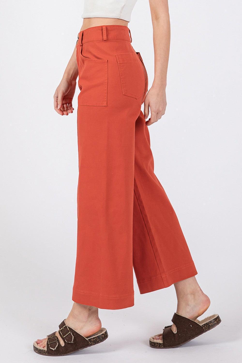 Wide Leg Cropped Pants - Wildflower Hippies