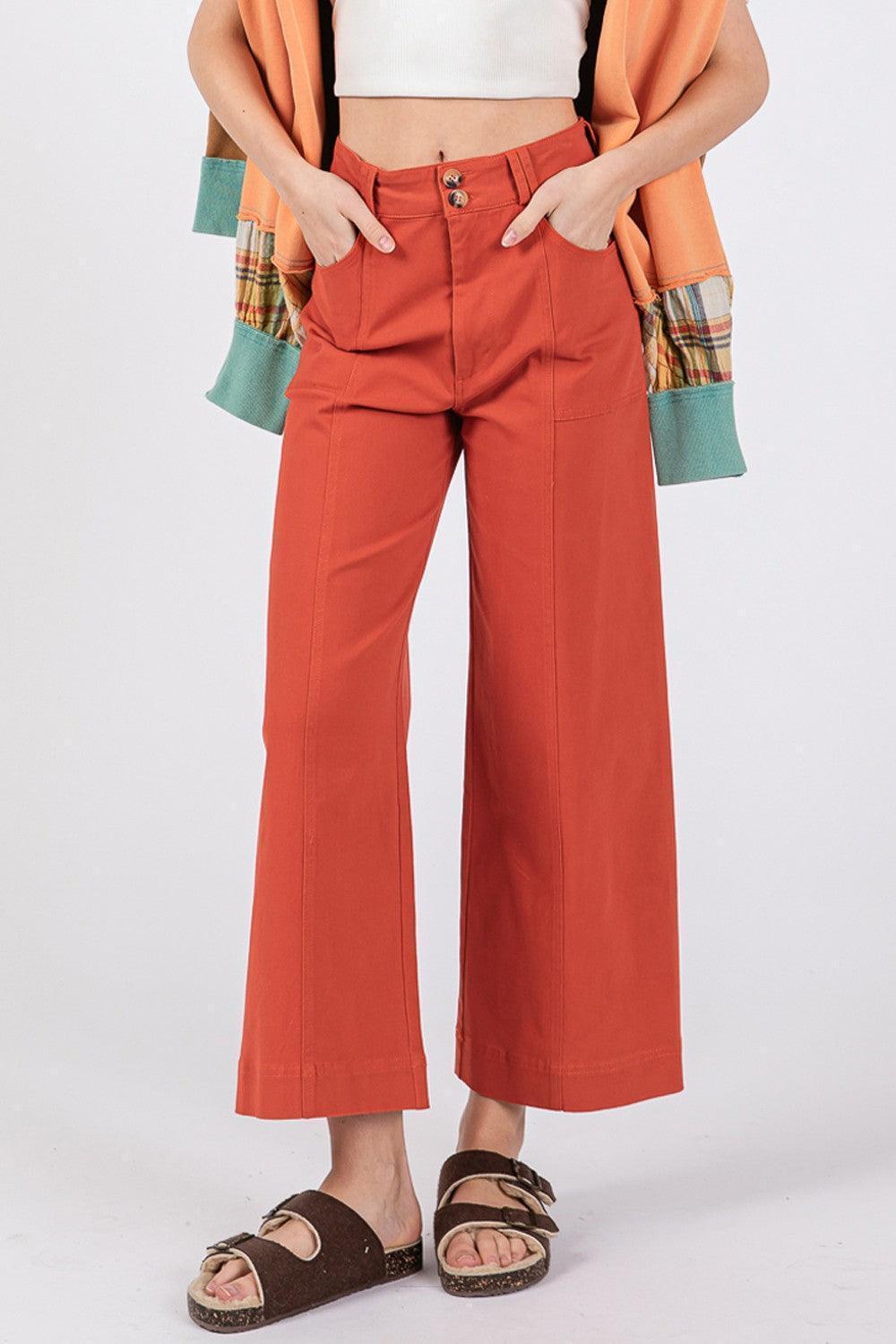 Wide Leg Cropped Pants - Wildflower Hippies