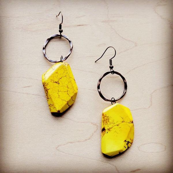 Yellow Turquoise Chunky Earrings - Wildflower Hippies