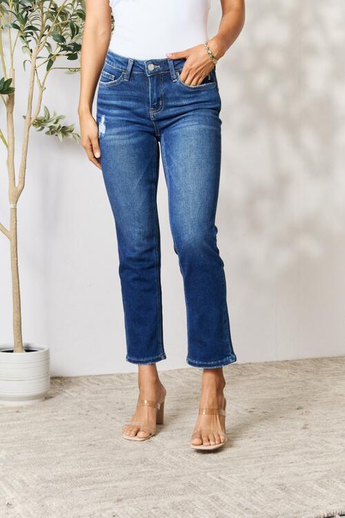 BAYEAS Distressed Cropped Jeans - Wildflower Hippies