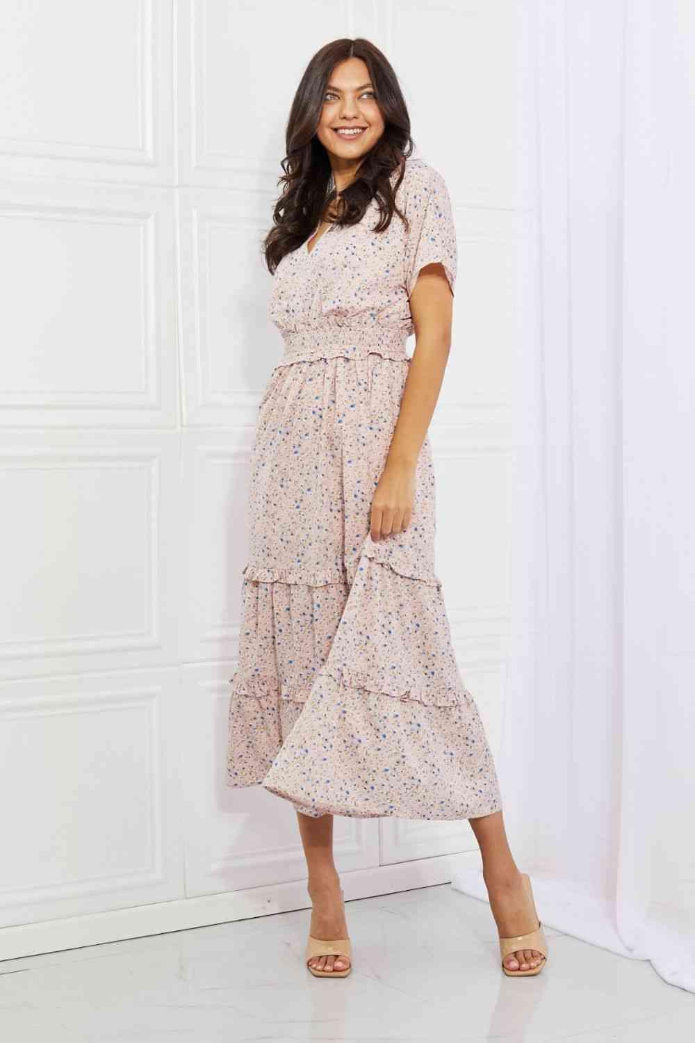 HEYSON Sweet Talk Kimono Sleeve Maxi Dress in Blush Pink - Wildflower Hippies