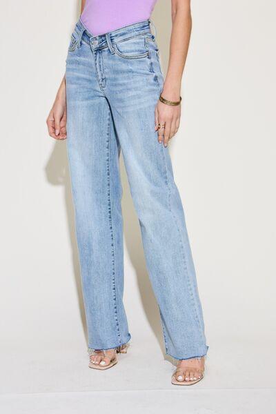 Judy Blue Full Size V Front Waistband Straight Jeans - Wildflower Hippies