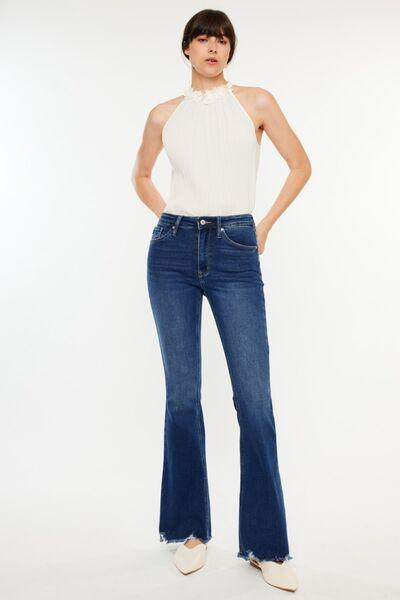 Kancan Cat's Whiskers Raw Hem Flare Jeans - Wildflower Hippies