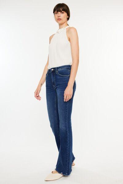 Kancan Cat's Whiskers Raw Hem Flare Jeans - Wildflower Hippies