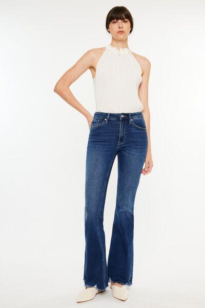 Kancan Cat's Whiskers Raw Hem Flare Jeans - Wildflower Hippies