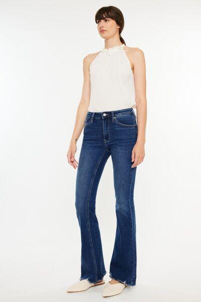 Kancan Cat's Whiskers Raw Hem Flare Jeans - Wildflower Hippies