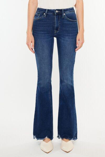 Kancan Cat's Whiskers Raw Hem Flare Jeans - Wildflower Hippies