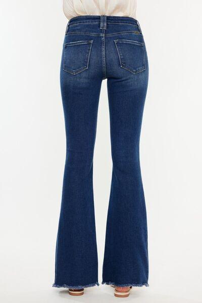 Kancan Cat's Whiskers Raw Hem Flare Jeans - Wildflower Hippies