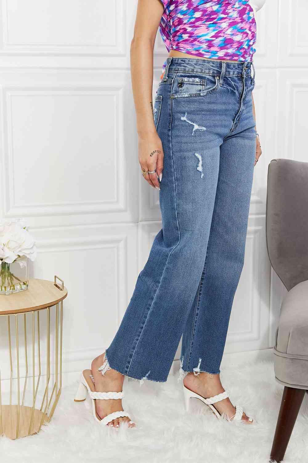 Kancan Melanie Crop Wide Leg Jeans - Wildflower Hippies