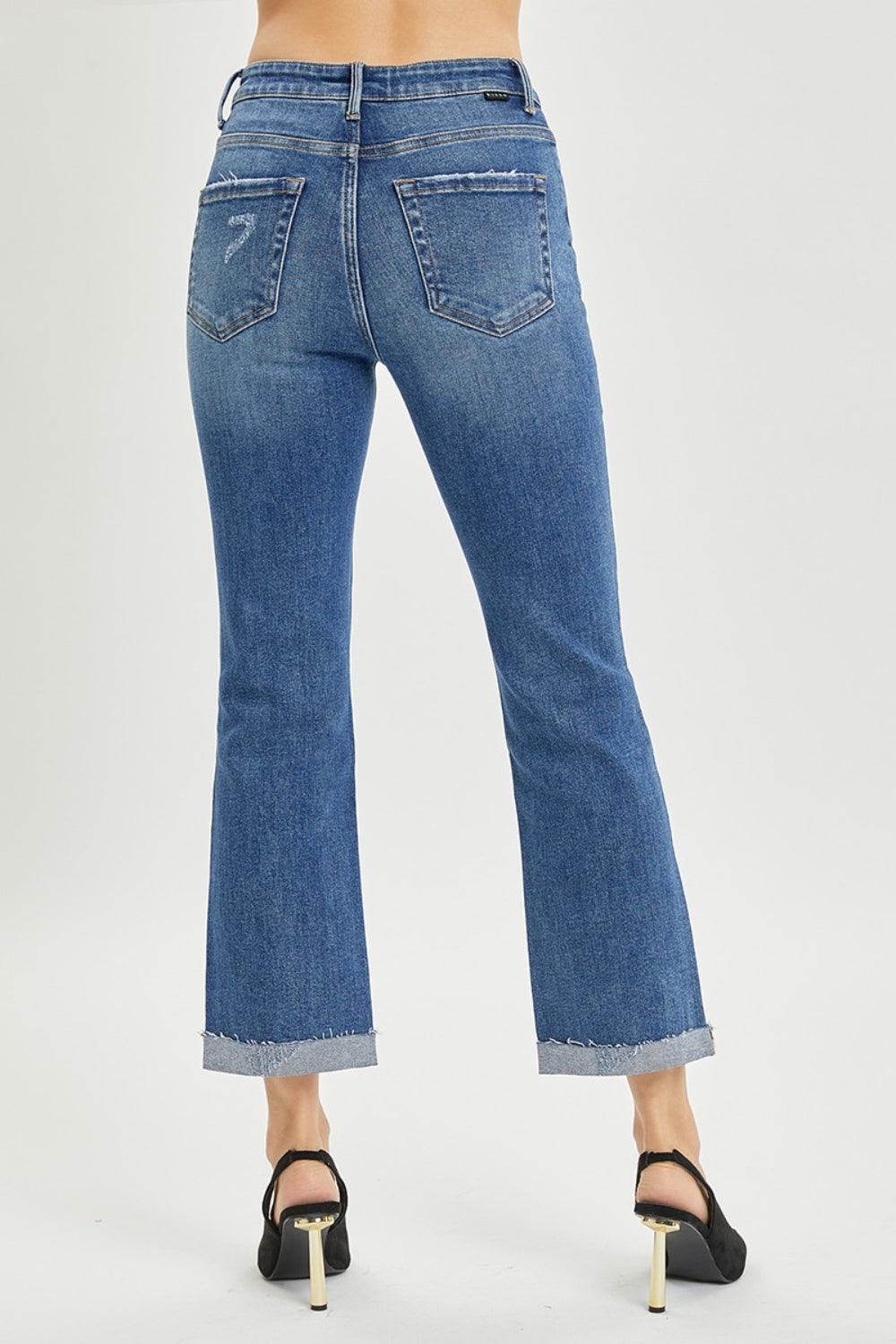 RISEN Full Size Button Fly Cropped Bootcut Jeans - Wildflower Hippies