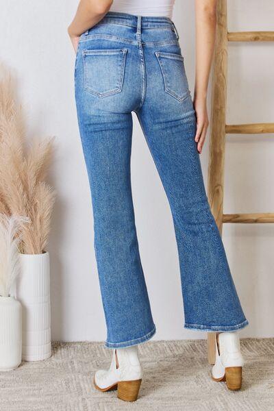 RISEN Full Size High Rise Ankle Flare Jeans - Wildflower Hippies