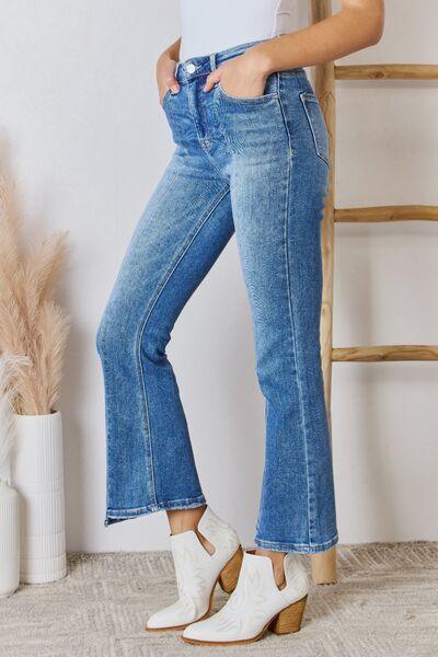 RISEN Full Size High Rise Ankle Flare Jeans - Wildflower Hippies