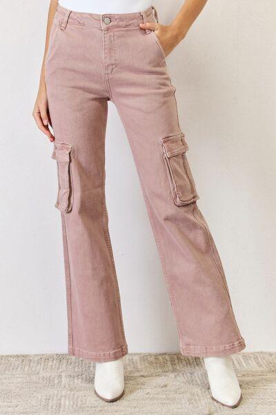 RISEN Full Size High Rise Cargo Wide Leg Jeans - Wildflower Hippies