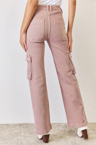 RISEN Full Size High Rise Cargo Wide Leg Jeans - Wildflower Hippies