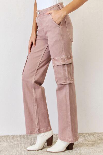 RISEN Full Size High Rise Cargo Wide Leg Jeans - Wildflower Hippies