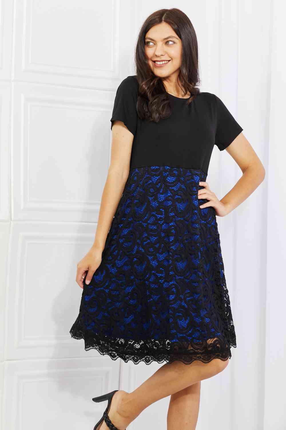 Yelete Contrasting Lace Midi Dress - Wildflower Hippies